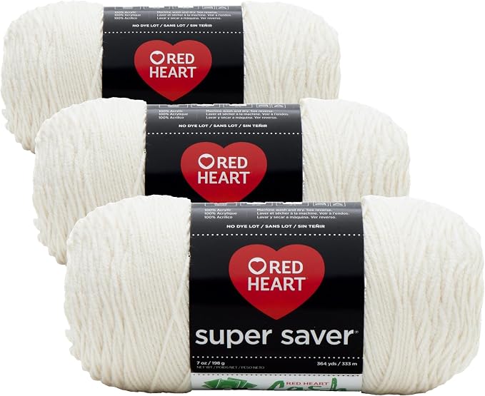 Red Heart Super Saver Economy Yarn, Aran (Pack of 3)