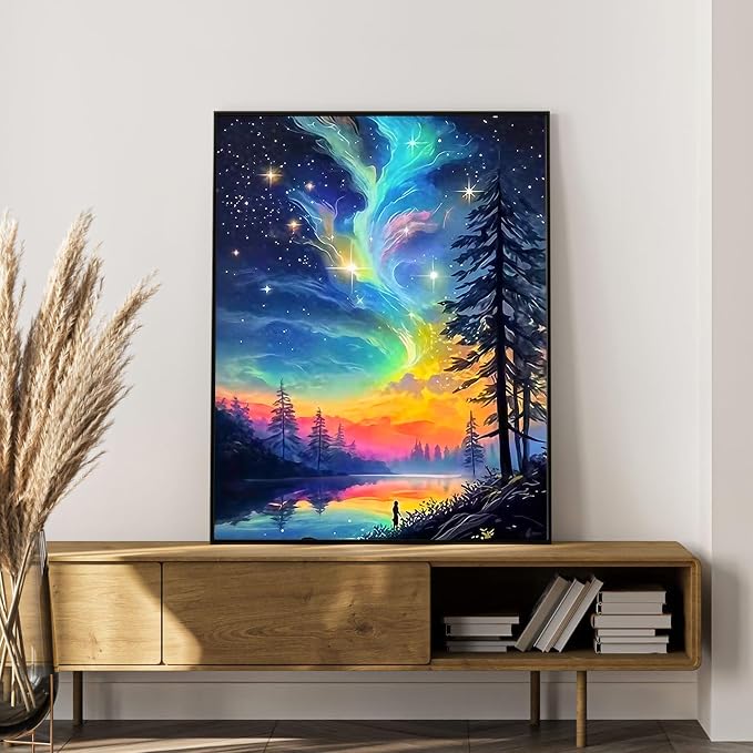 Paint by Numbers Kit for Adults, Northern Light & Aurora, 16x20 Inch