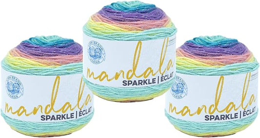 (3 Pack) Lion Brand Yarn Mandala Sparkle Yarn, Serpens