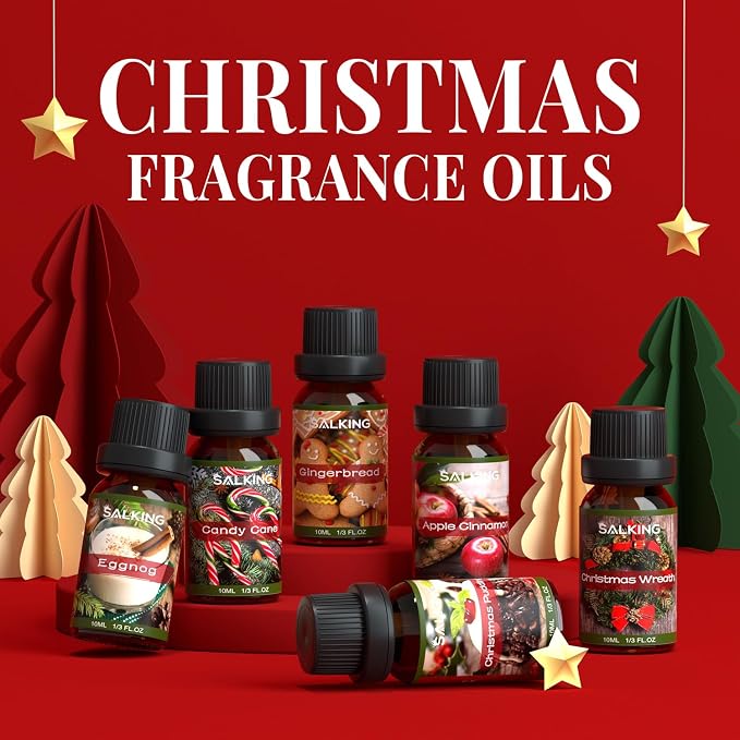 SALKING Christmas Fragrance Oils, Essential Oils Set for Diffuser for Home