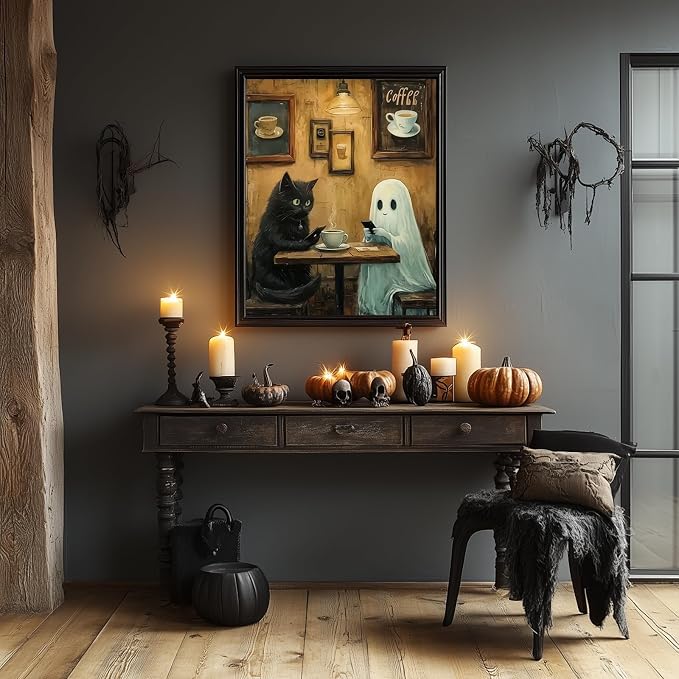 Ghost Paint by Numbers Kit for Adults, Adult Paint by Number Kits 16x20 in | Halloween Painting by Numbers for Adults, Acrylic Paint, DIY Crafts for Adults, Ideal Gifts or Home Wall Decor, Frameless