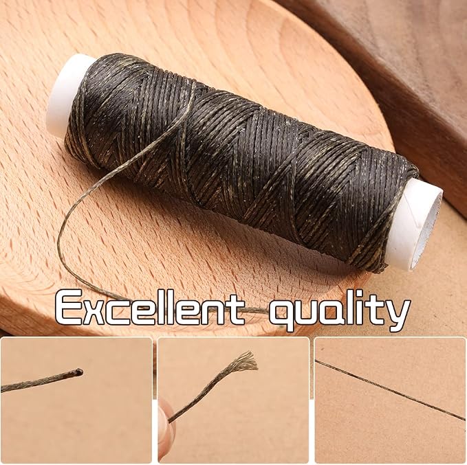 Ftyiwu Waxed Thread, Upholstery Needle and Thread 32 Yards Army Green