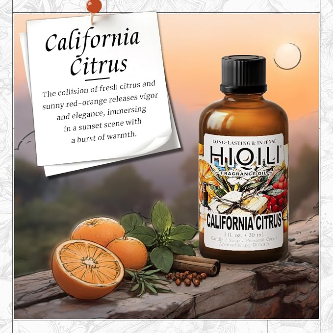 HIQILI California Citrus Fragrance Oil, Fresh for Diffuser - 1 Fl Oz
