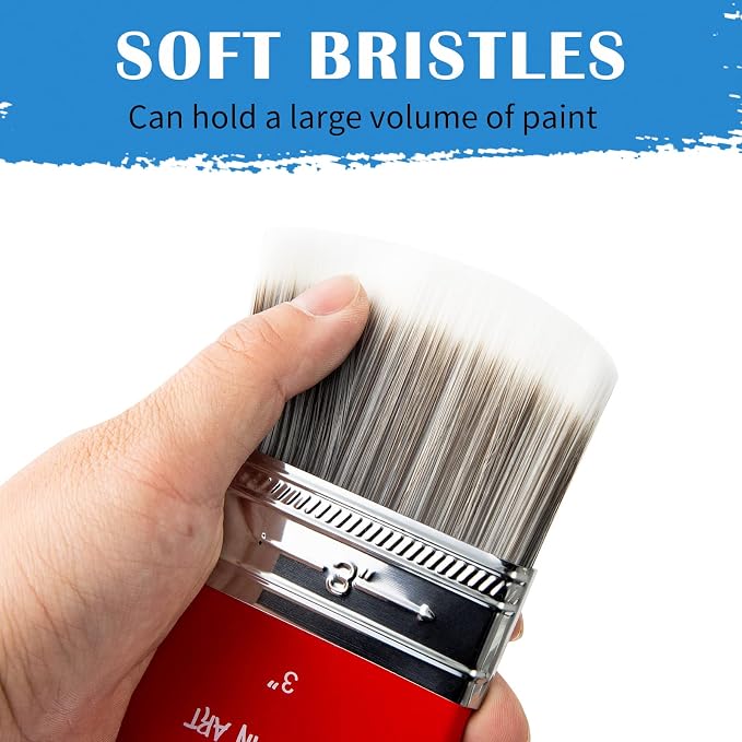 Falling in Art 3 Inch Filbert Paddle Paint Brush | Scale Brush, Blending Paint Brush for Oil and Acrylic Paints