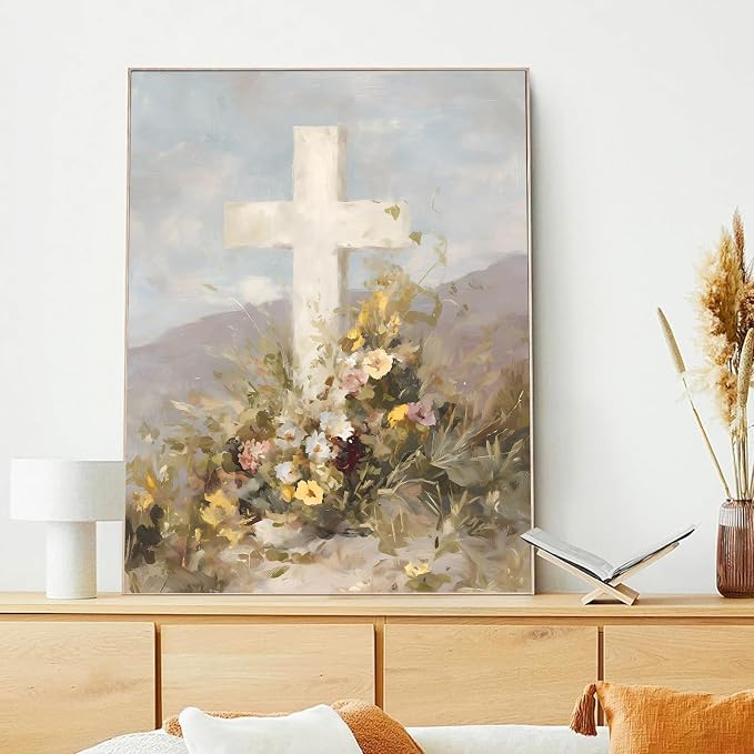 xcemhil Cross Paint by Numbers Kit for Adults Beginner, Cross Paint by Numbers for Adult, Acrylic Paint by Number Kits Suitable for Home Wall Art Decor Gifts 16x20 Inch