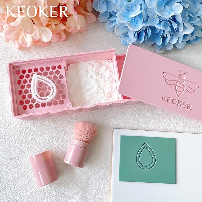 Keoker Cornstarch Tapper Box for Polymer Clay, Cornstarch Powder Container, Polymer Clay Tool for Earring Making