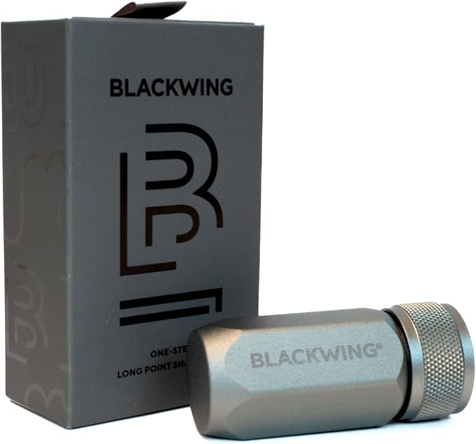 Blackwing One-Step Long Point Pencil Sharpener, German Steel Blade, Grey