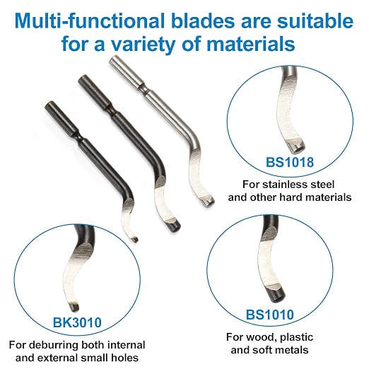 29-Piece Deburring Tool Set – 11 HSS Blades, 7 Needle Files, 10 Sandpapers, Metal Handle – for Metal, Wood, 3D Prints, PVC Deburring & Reaming