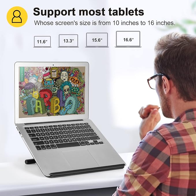 Parblo PR 100 Universal Drawing Tablet Stand Adjustable for 10 to 16 Inches Digital Graphics Drawing Monitors Art Tablets Laptops