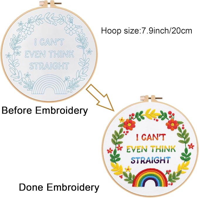 Louise Maelys LGBT Pride Embroidery Kit for Beginners Rainbow Craft | Cross Stitch Kits for Creative Expression, Needlepoint Kit for Adults to Enjoy Meaningful Crafts, Gifts and Home Decor