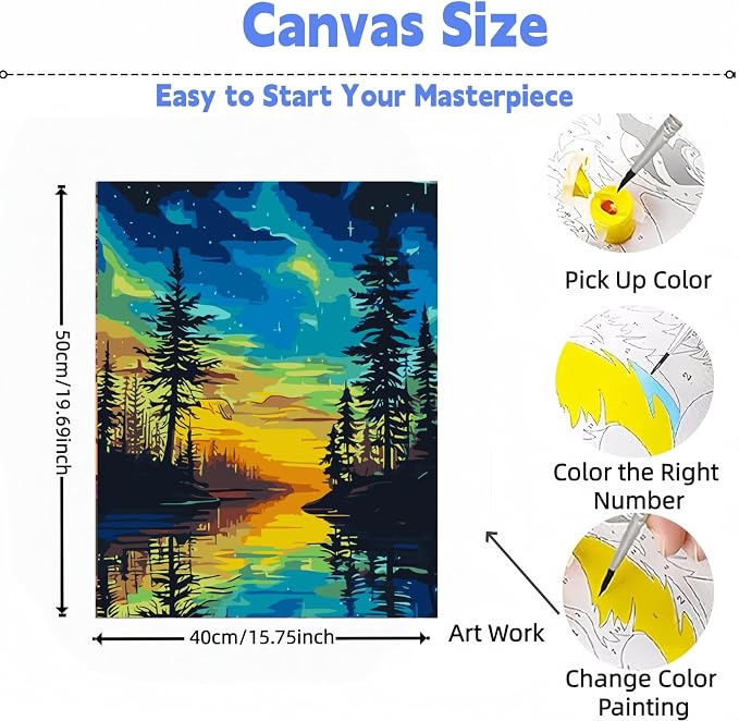 Paint by Numbers Kit for Adults, Starry Tree Adult Paint by Number Kits | Acrylic Paint by Number Canvas for Adult Beginners, Home Wall Art Decor,Unframed, 16X20 inch