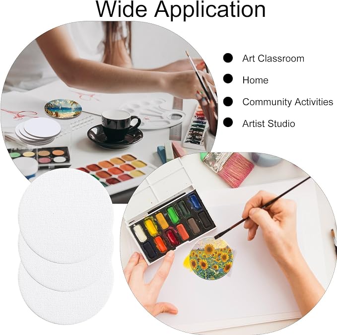 50 Pcs Magnetic Painting Canvas Panel Mini Canvas Boards for Painting Mini Tile Art for Fridge Locker Art Crafts DIY