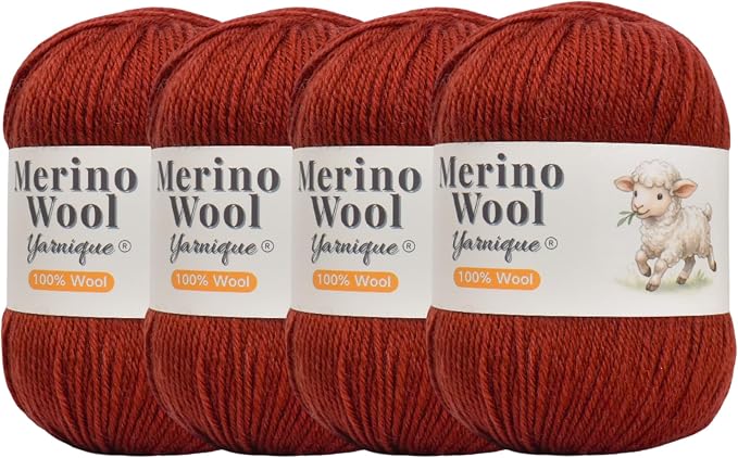 1oo% Australian Merino Wool Yarn, Sport Weight, 4 Balls – 656 Yds