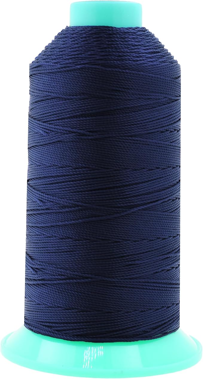 Mandala Crafts Size 346 210D T350 Navy Blue Bonded Nylon Thread, 415 YDs