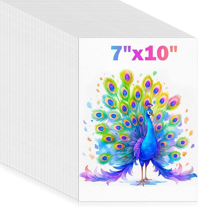 128 Sheets Watercolor Paper,7"x10" Water Color Paper, Art Supplies for Kids | 140 lb/300 gsm Cold Press Art Paper Artist Acrylic Painting Supplies for Watercolors, Paint Set, Colors, Sketchbook, Journal