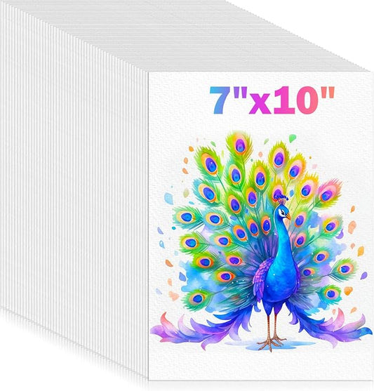 128 Sheets Watercolor Paper,7"x10" Water Color Paper, Art Supplies for Kids | 140 lb/300 gsm Cold Press Art Paper Artist Acrylic Painting Supplies for Watercolors, Paint Set, Colors, Sketchbook, Journal