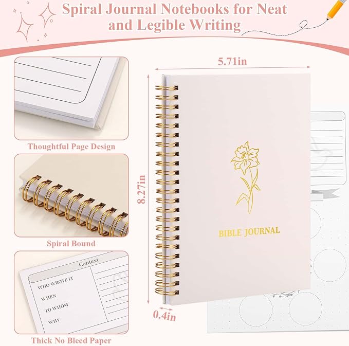 Flasoo 106 Pack Bible Study Supplies Journaling Kit for Women, Church Journal Note Taking Annotation Kit, Tabs and Highlighters Set with Pencil Case and More Bible Accessories Christian Gift