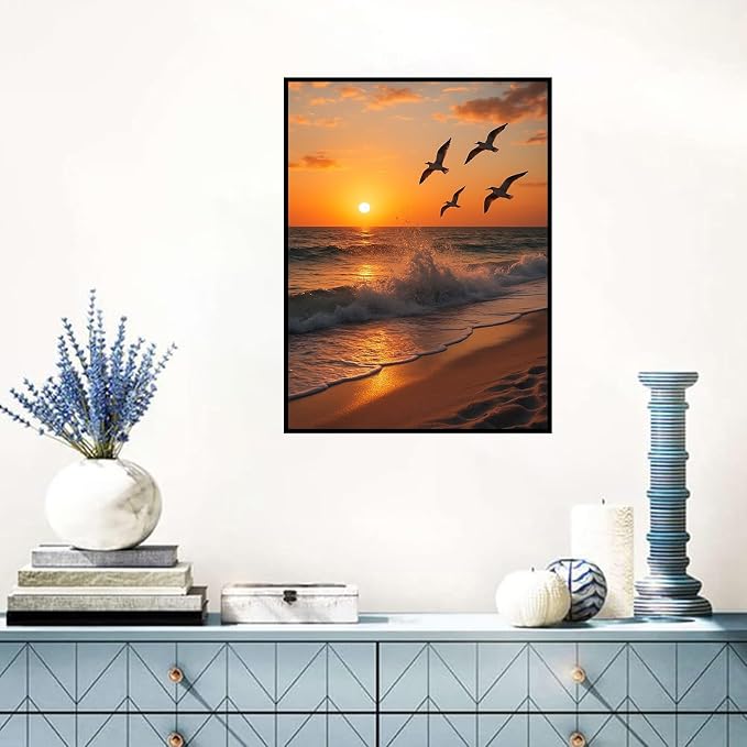 Benjenes Sunset Scenery Diamond Art Kits for Adults, Diamond Painting Kits