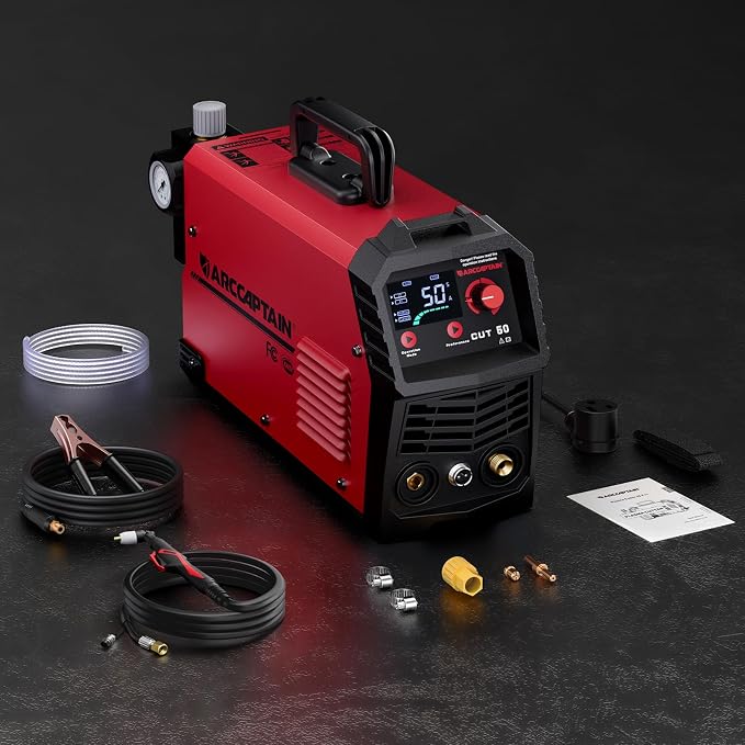 ARCCAPTAIN 50A Plasma Cutter Machine, 110V/220V Dual Voltage, 2/3" Max Cut