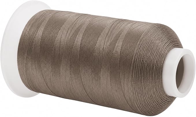 Mandala Crafts Taupe Tex 90 Polyester Heavy Duty Thread for Upholstery | 1500 Yds T90 UV Resistant Strong Thread for Leather Sewing, Marine, Drapery, Jeans, Hair Weaving & Extension, Outdoor