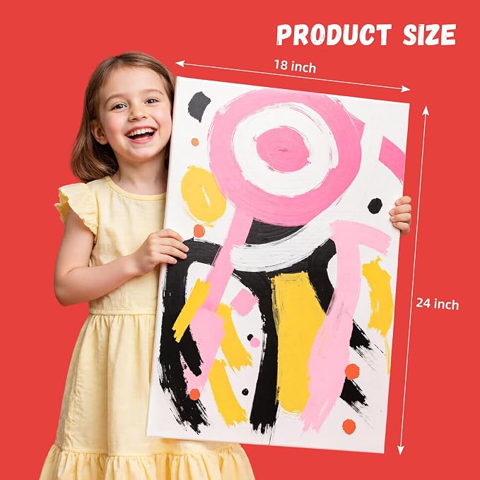Simetufy 18 x 24 inch 5 Pcs Large Canvas Panels, Flat Painting Boards | Gesso Primed Acid-Free 100% Cotton for Acrylics Oil Watercolor Tempera Paints