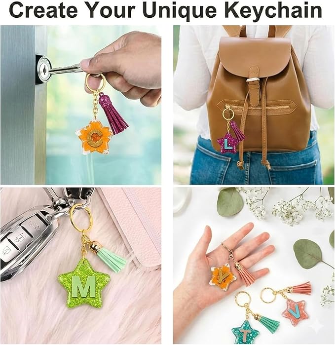 Alphabet Silicone Molds, 30-Cavity Resin Molds for Letter Keychain Making