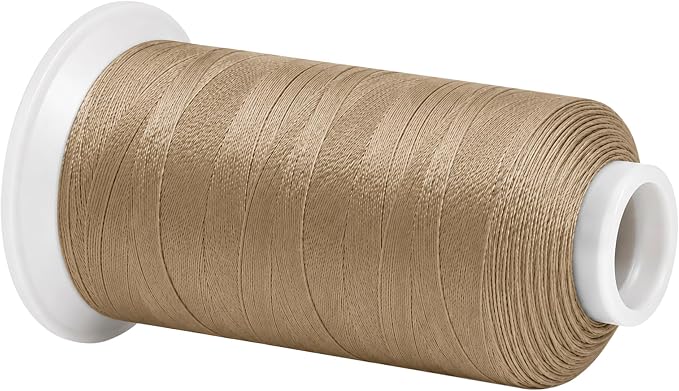 Mandala Crafts Khaki Tex 70 Polyester Heavy Duty Thread for Upholstery | 1500 Yds T70 UV Resistant Strong Thread for Leather Sewing, Marine, Drapery, Jeans, Hair Weaving & Extension, Outdoor
