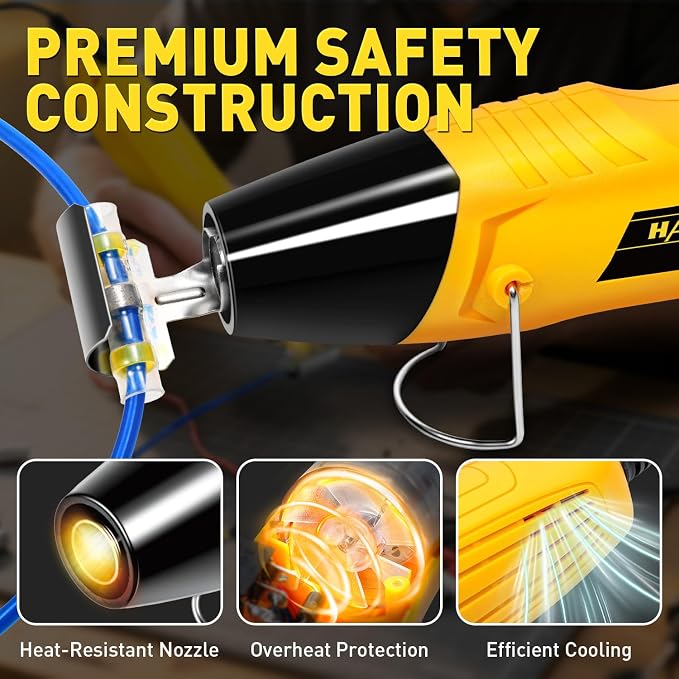 haisstronica Dual Temperature Mini Heat Gun, 350W, 482°F/752°F, 110V Corded