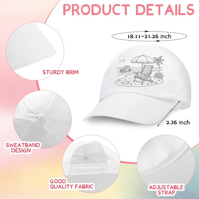 DIY White Baseball Cap for Kids Blank