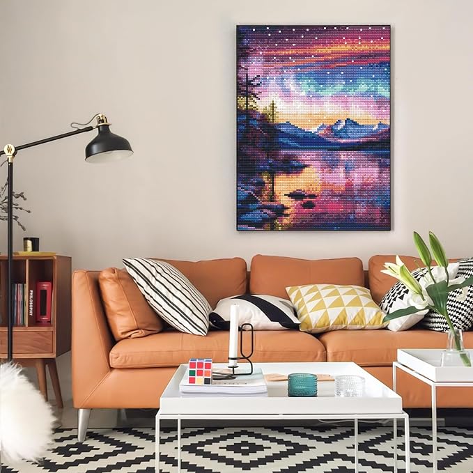 Diamond Art Kits for Adults, Aurora DIY 5D Diamond Painting for Beginners | 12x16 Inch, Full Drill Round Dots, Fantastic Landscapes Gem Art Craft Kits, Home Decor, Stress Relief Relaxing Hobby Gift