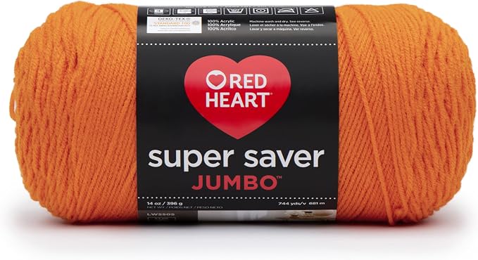 Red Heart Super Saver Jumbo Yarn, Pumpkin