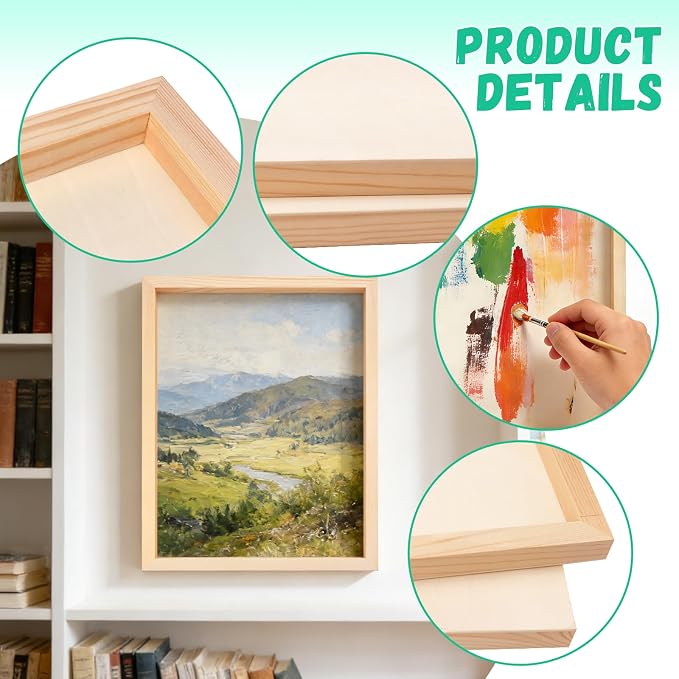 FSWCCK 2 Pack 12 x 16 inch Wood Panel Boards, Unfinished Wood Canvas Panels for Crafts, Painting Canvas, DIY Art Projects, Pouring, Arts Use with Oils, Acrylics
