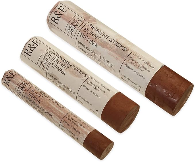 R&F Handmade Paints - Professional Oil Pigment Stick, Burnt Sienna, 38 ml