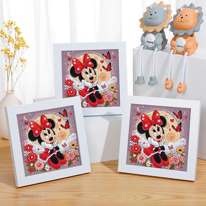 Fuinkqe Kids Diamond Art Kits for Girls,Diamond Art for Kids Ages 6-8-12,Easy Small Diamond Painting Kits for Kids Crafts for Gifts and Home Decor 7X7 Inch