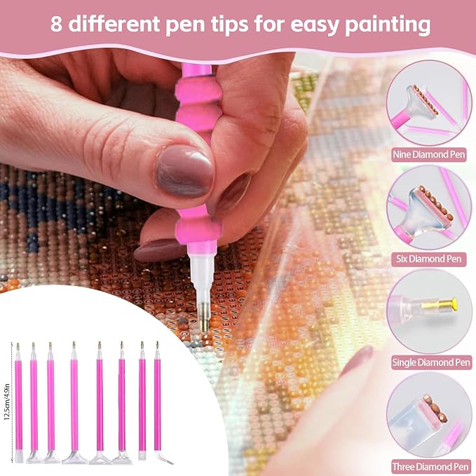 DNSGOOR 244Pcs Diamond Art Accessories Kit with A3 LED Light Pad
