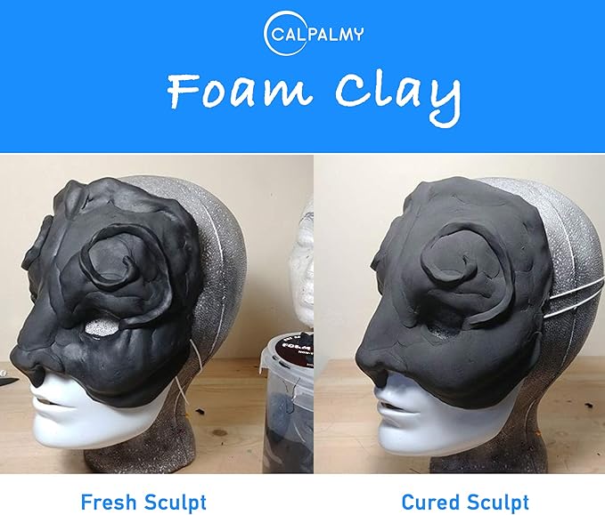 Moldable Cosplay Foam Clay (Black) – High Density and Hiqh Quality for Intricate Designs | Air Dries to Perfection for Cutting with a Knife or Rotary Tool, Sanding or Shaping