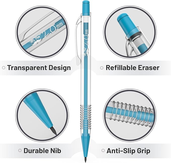 Mr. Pen- Pastel Mechanical Pencil Set, 5 Mechanical Pencils (0.3, 0.5, 0.7