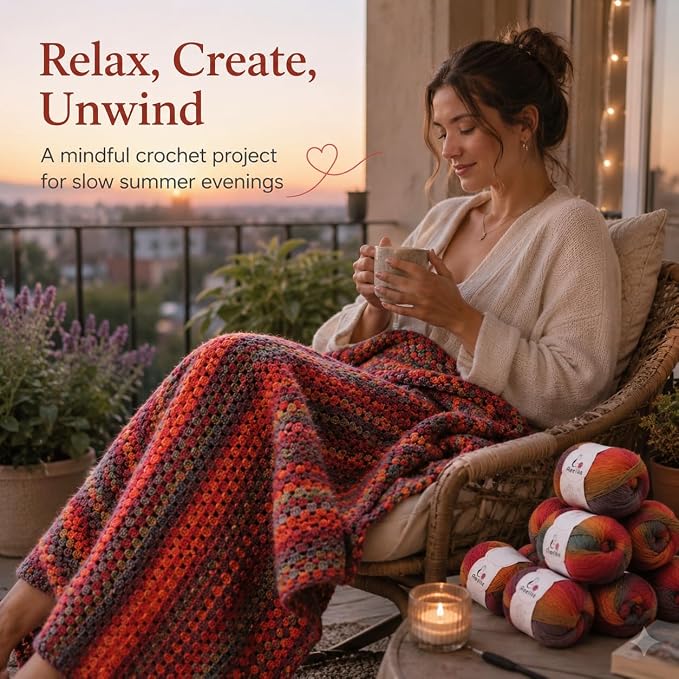 Aeelike Crochet Blanket Kit for Adults Advanced,Boho Vintage Blanket Craft