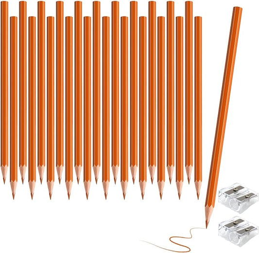 24 Pack Orange Colored Pencils for Kids, Pre-sharpened Art Pencils Back to School Supplies Set, Drawing Sketching Pencils for Students, Teachers, Classroom