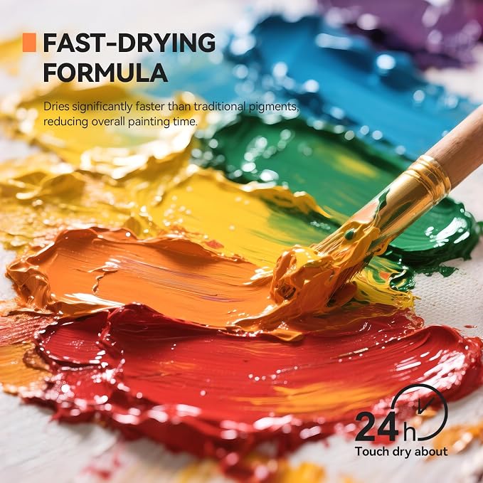 Paul Rubens Oil Paint 38 Bright Colors High Saturation, 50ml Large Capacity Tubes, Faster Drying Time with Creamy Texture and Consistency for Artists, Adults, Beginners Oil Painting Supplies | Faster Drying Time with Creamy Texture and Consistency for ...