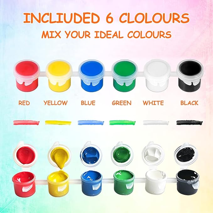 40 Pack Mini Acrylic Paint Set,6 Colors Acrylic Paints Strips for Adults Craft Paint, 320 PCS Painting Kit Container Strips Storage, Perfect for Home Birthday Classroom Party Favors