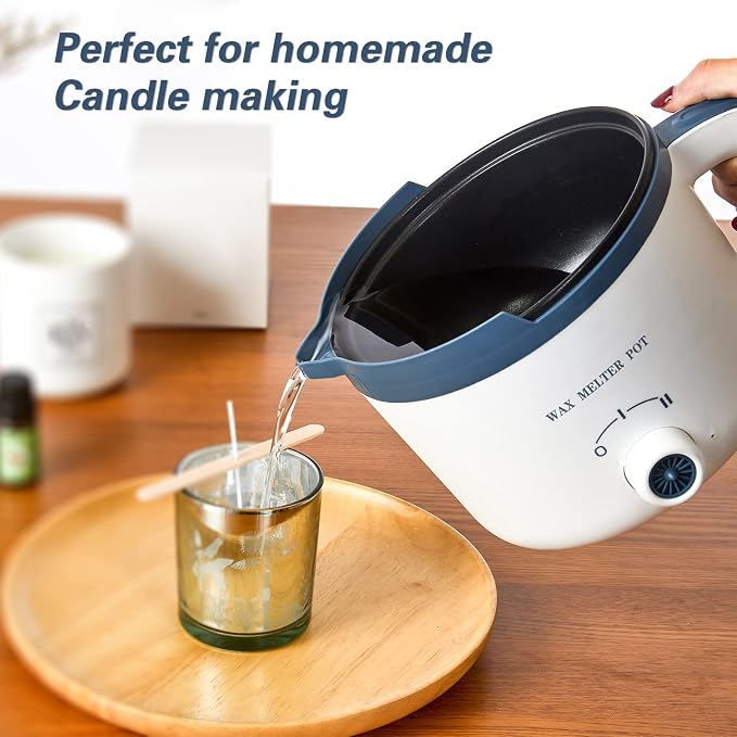 Ksedcon Electric Wax Melter for Candle Making with Pouring Spout, Non-Stick Small Candle Melting Pot