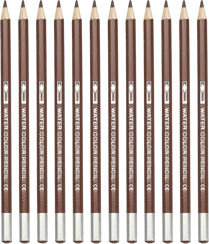 PATIKIL Watercolor Pencil, 12Pcs Water Soluble Pencils for Blending, Coloring, Sketch Drawing, Painting, Coffee