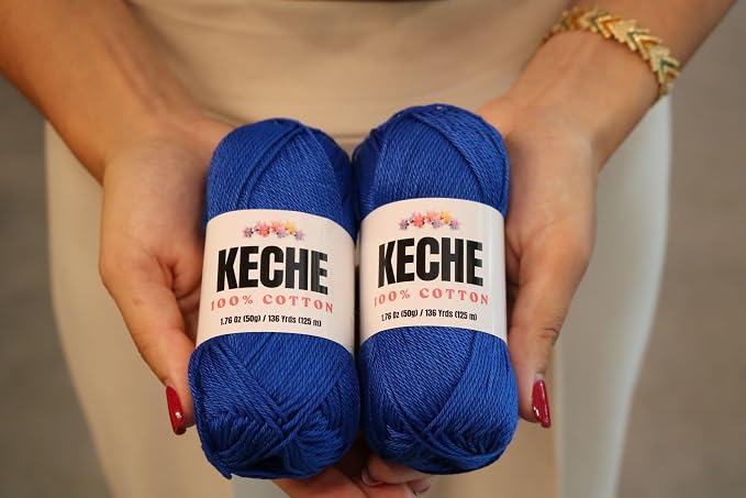 Cotton Yarn - 100% Cotton Yarn for Crocheting and Knitting, Mercerized Cotton Amigurumi Yarn Fine-Sport 2 1.76 oz (50g) / 136 Yrds (125 m) 3 Skeins- Skin Color