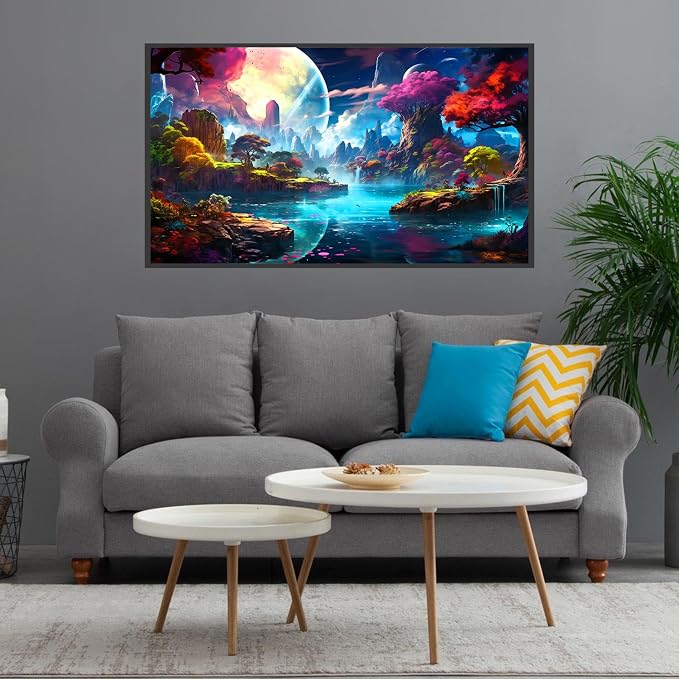 5D Diamond Art Kits for Adults Large Size Diamond Painting Kit 27.6x15.8in | Large Landscape Diamond Art Kit for Adult, DIY Full Drill Big Moon Scenery Diamond Dots Gem Art Kits for Home Wall Decor Gift