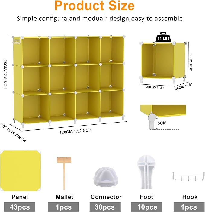 AWTATOS Cube Storage Organizer Closet Organizers 12 Cube Storage Shelves