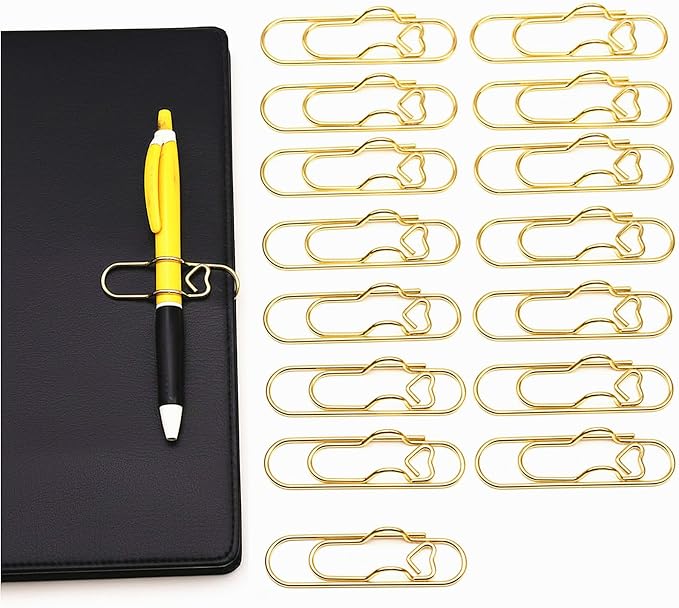 15 Pcs Metal Pen Holder Clips for Notebook, Planner Accessorie