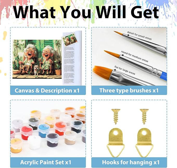 Paint by Numbers Kit for Adults, Adult Paint by Number Kits 16x20 Inch | Grandma Paint by Numbers Kit for Adults, Acrylic Painting by Numbers, DIY Arts and Crafts for Gifts or Home Decor