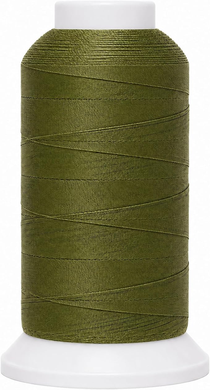 Mandala Crafts Olive Green Tex 90 Upholstery Polyester Heavy Duty Thread | 1500 Yds T90 UV Resistant Strong Thread for Leather Sewing, Marine, Drapery, Jeans, Hair Weaving & Extension, Outdoor