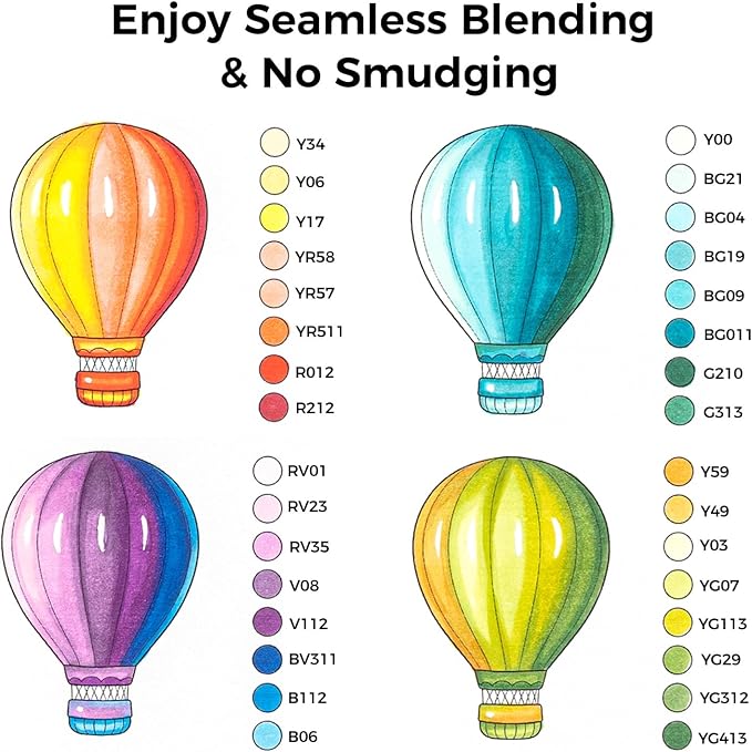 Ohuhu Alcohol Markers 104 Colors Brush& Fine for Artist Adult Cozy Coloring | AP Certified Refillable Art Marker Set, Dual Tips Alcohol-based for Beginners Drawing Illustration Sketching, Honolulu B